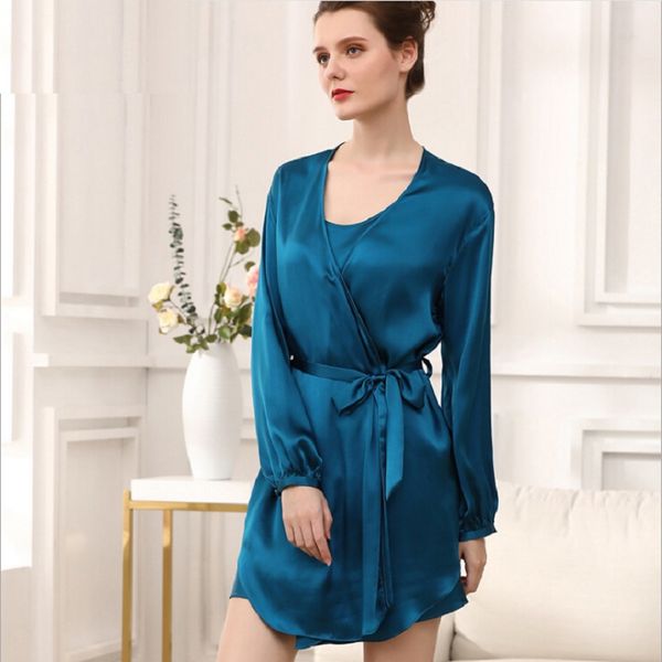 ladies night robe gown sets silk stain summer autumn 2019 women solid night gown dress sleepwear plus size ware sets, Black;red
ladies night robe gown sets silk stain summer autumn 2019 women solid night gown dress sleepwear plus size ware sets, Black;red