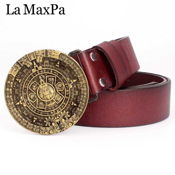 men's fashion belt round buckle aztec sun calendar pattern cowskin leather mayan aztec personality gift belt for men, Black;brown
men's fashion belt round buckle aztec sun calendar pattern cowskin leather mayan aztec personality gift belt for men, Black;brown