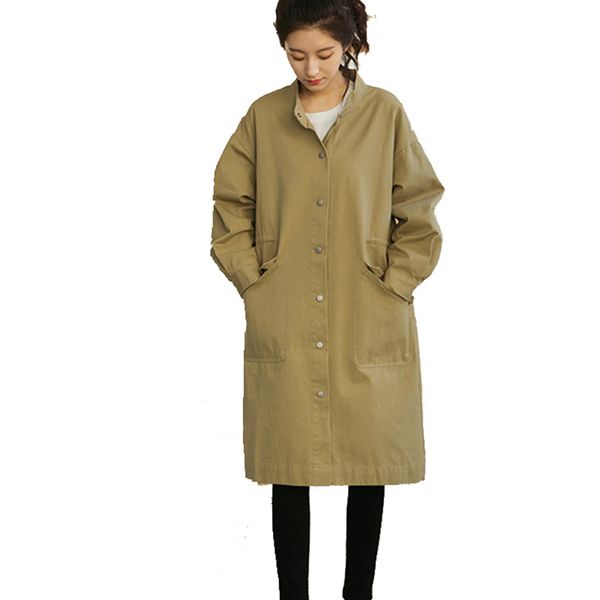 all match solid feminine coat vintage basic coat female bomb long jacket for women loose windbreaker bf khaki female jacket, Black;brown
all match solid feminine coat vintage basic coat female bomb long jacket for women loose windbreaker bf khaki female jacket, Black;brown