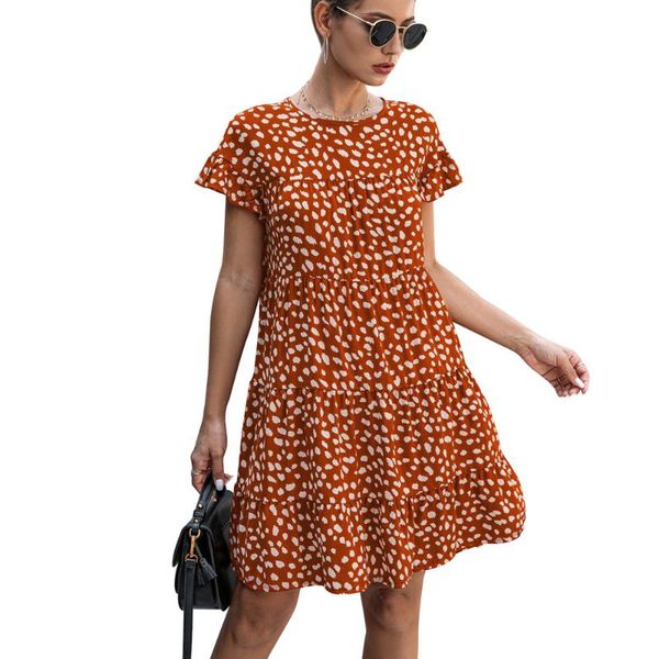 ladies summer dress women polka dot print short sleeve casual loose dress short a-line sundress women mini female vestidos, Black;gray
ladies summer dress women polka dot print short sleeve casual loose dress short a-line sundress women mini female vestidos, Black;gray