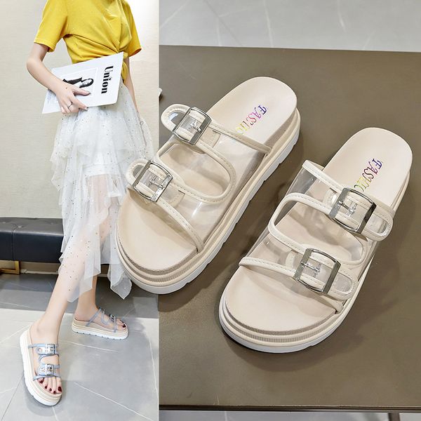 summer transparent slippers women summer casual sandals soles belt buckle word drag open toe outside wear z447, Black
summer transparent slippers women summer casual sandals soles belt buckle word drag open toe outside wear z447, Black