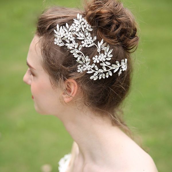 silver leaf bridal hair accessories wedding headpiece hair jewelry crown bride headband ornaments crystal hairpins, Golden;white
silver leaf bridal hair accessories wedding headpiece hair jewelry crown bride headband ornaments crystal hairpins, Golden;white