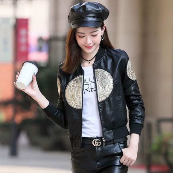 pu leather jacket female embroidery short jakets spring and autumn new small baseball uniform chic leather jacket wq2135, Black
pu leather jacket female embroidery short jakets spring and autumn new small baseball uniform chic leather jacket wq2135, Black