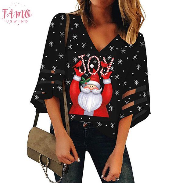 vintage christmas blouse shirts womens v neck mesh trumpet sleeves loose christmas santa claus print blusa feminina @45, White
vintage christmas blouse shirts womens v neck mesh trumpet sleeves loose christmas santa claus print blusa feminina @45, White