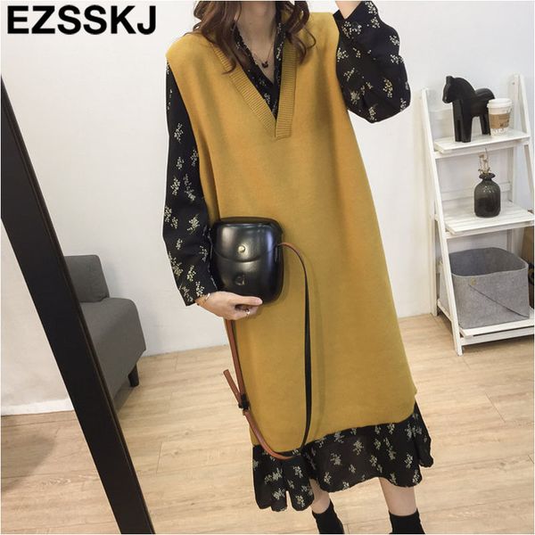 chic casual winter oversize straight sleeveless sweater dress women thick knit midi dress female split side loose sweater dress, Black;gray
chic casual winter oversize straight sleeveless sweater dress women thick knit midi dress female split side loose sweater dress, Black;gray