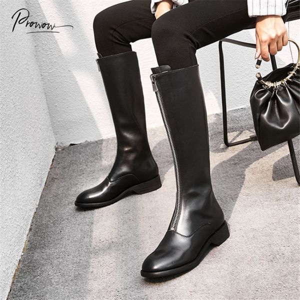 prowow new fashion black women knee high genuine leather motorcycle boots round toe front women autumn winter boots shoes woman
prowow new fashion black women knee high genuine leather motorcycle boots round toe front women autumn winter boots shoes woman