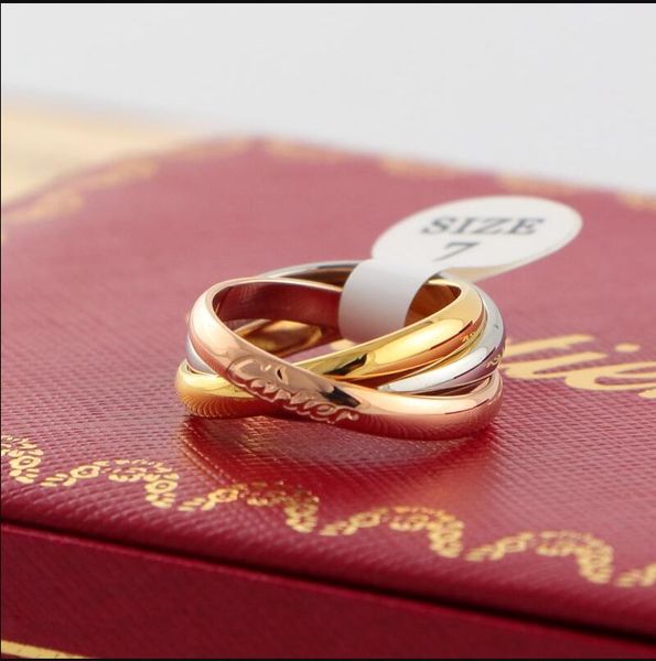 2019 316l titanium 13 cartier three ring teel nail ring lover band ring ize for women and men brand jewelry with original box, Silver 
2019 316l titanium 13 cartier three ring teel nail ring lover band ring ize for women and men brand jewelry with original box, Silver