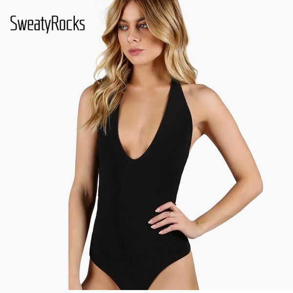 sweatyrocks black deep v halter bodysuit backless women bodycon bodysuit 2019 new summer women sleeveless skinny playsuit, Black;white
sweatyrocks black deep v halter bodysuit backless women bodycon bodysuit 2019 new summer women sleeveless skinny playsuit, Black;white