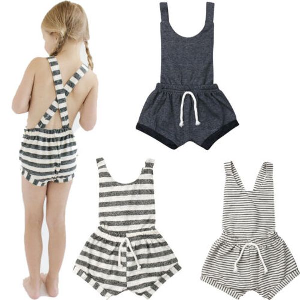 0-6years toddler stripe romper baby girls sleeveless striped backless suspender summer infant romper overall, Blue
0-6years toddler stripe romper baby girls sleeveless striped backless suspender summer infant romper overall, Blue