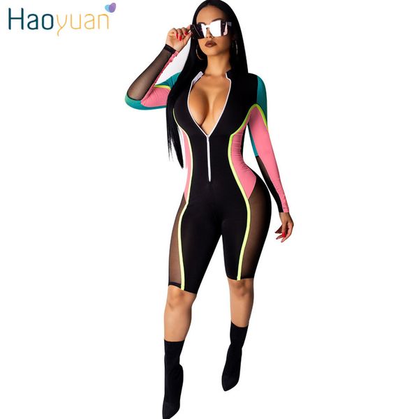 haoyuan color block sheer mesh shorts jumpsuit women zip v neck long sleeve one piece rompers night club bodycon playsuits, Black;white
haoyuan color block sheer mesh shorts jumpsuit women zip v neck long sleeve one piece rompers night club bodycon playsuits, Black;white