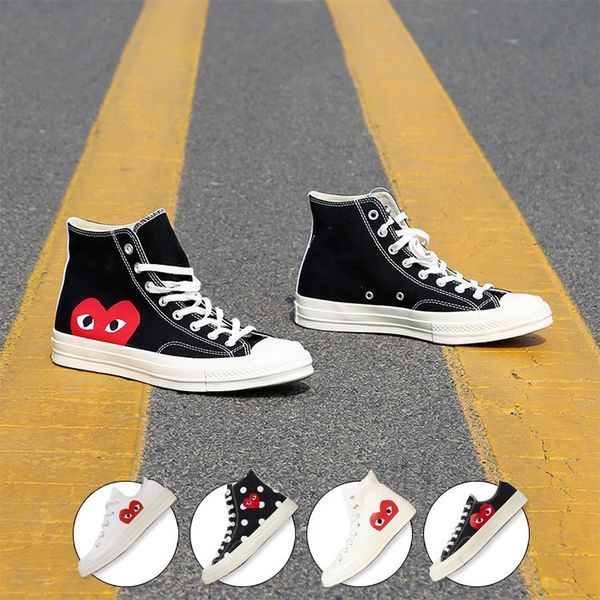 cdg kawakubo rei commè des garçons play x convèrse chuck all-star taylor 1970s sneakers canvas polka dot white low shoes 112143, Black
cdg kawakubo rei commè des garçons play x convèrse chuck all-star taylor 1970s sneakers canvas polka dot white low shoes 112143, Black