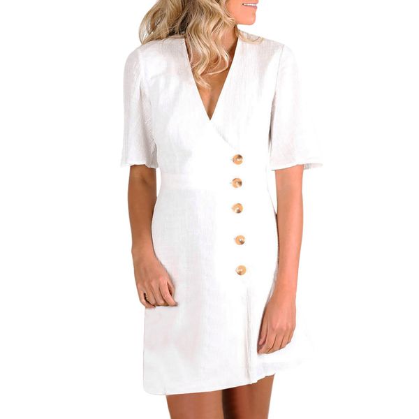 2019 women dress summer office lady vestidos short sleeve cotton linen work wear slim button v-neck korean fashion vestidos, Black;gray
2019 women dress summer office lady vestidos short sleeve cotton linen work wear slim button v-neck korean fashion vestidos, Black;gray