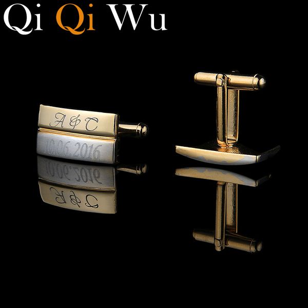 qi qi wu new gold customized cufflinks wedding groomsmen engraved french cuffs personalized business gifts golden men's jewelry, Silver;golden
qi qi wu new gold customized cufflinks wedding groomsmen engraved french cuffs personalized business gifts golden men's jewelry, Silver;golden