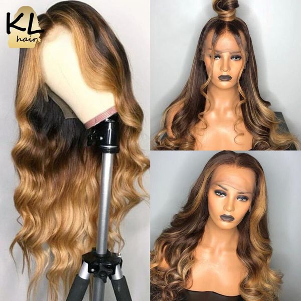 ombre color 1b/27 lace front human hair wigs brazilian remy human hair wig pre plucked wavy 13*4 lace wigs with baby kl, Black;brown 
ombre color 1b/27 lace front human hair wigs brazilian remy human hair wig pre plucked wavy 13*4 lace wigs with baby kl, Black;brown