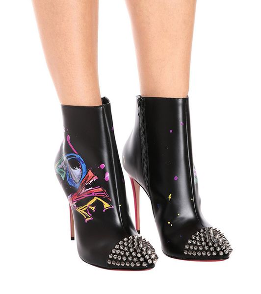 autumn new women black white painted graffiti leather high heels pointed toe rivets ankle boots party prom shoes
autumn new women black white painted graffiti leather high heels pointed toe rivets ankle boots party prom shoes