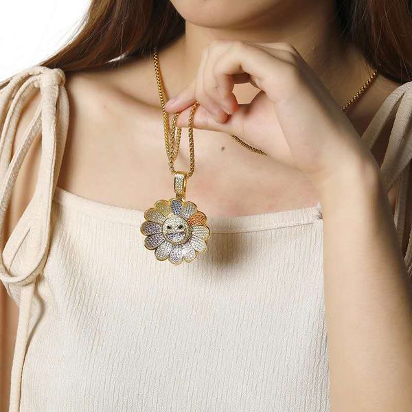 new fashion simple classic takashi murakami sunflower sunflower colorful petal cubic zirconia hip hop pendant necklace, Silver
new fashion simple classic takashi murakami sunflower sunflower colorful petal cubic zirconia hip hop pendant necklace, Silver