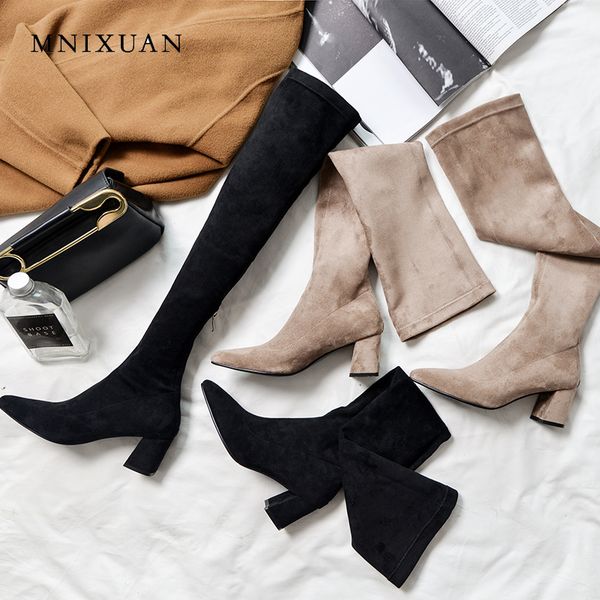 mnixuan women long boots shoes winter 2018 pointed toe stretch velvet over the knee thigh high boots plus size, Black
mnixuan women long boots shoes winter 2018 pointed toe stretch velvet over the knee thigh high boots plus size, Black