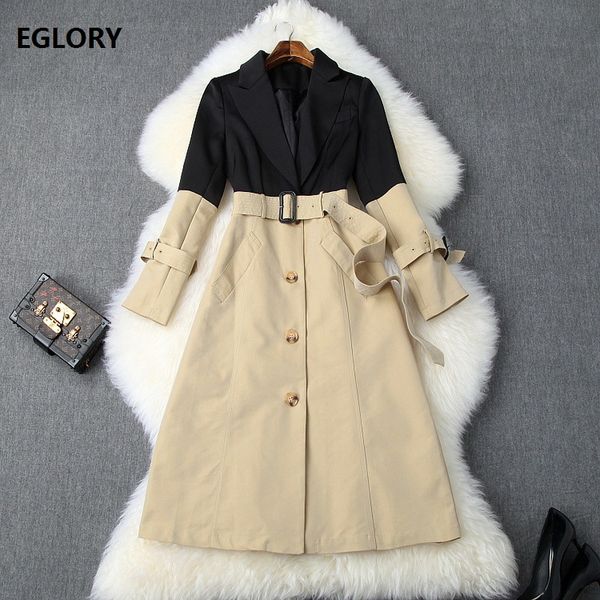 2019 autumn long coat trench women black apricot color patchwork single breasted coat windbreaker casual outerwear, Tan;black
2019 autumn long coat trench women black apricot color patchwork single breasted coat windbreaker casual outerwear, Tan;black