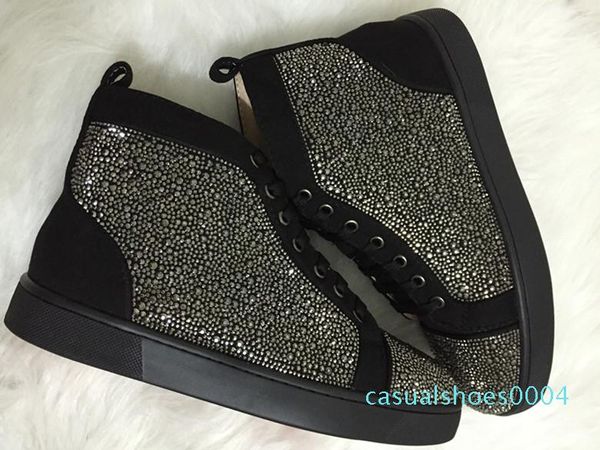 studded spikes red bottom sneakers luxury leather flats rhinestones shoes for men women party designer sneakers lovers casual shoe ac04, Black
studded spikes red bottom sneakers luxury leather flats rhinestones shoes for men women party designer sneakers lovers casual shoe ac04, Black