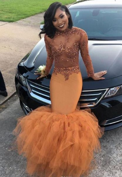 2019 black girls long sleeves tulle mermaid prom dresses high neck lace applique beaded cascading ruffles evening gowns formal party dresses
2019 black girls long sleeves tulle mermaid prom dresses high neck lace applique beaded cascading ruffles evening gowns formal party dresses