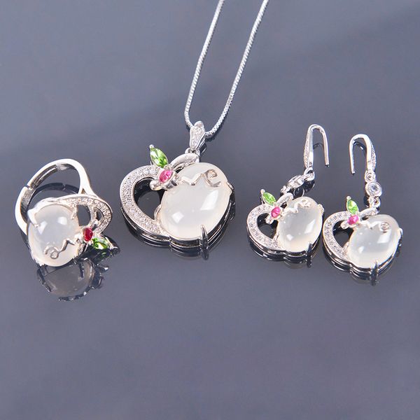 natural stone party jewelry set for female dangle earrings necklaces ring set collection clear crystal rhinestone new s001, Silver
natural stone party jewelry set for female dangle earrings necklaces ring set collection clear crystal rhinestone new s001, Silver