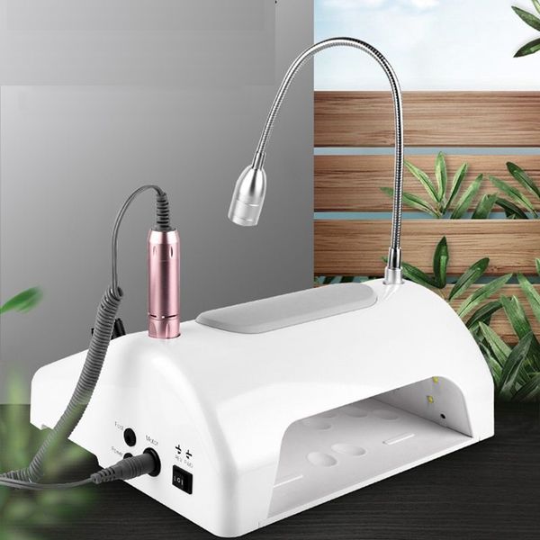 nail art equipment 5 in 1 multifunctional electric drill manicure kit + dust vacuum suction machine salon tool desk lamp, Silver
nail art equipment 5 in 1 multifunctional electric drill manicure kit + dust vacuum suction machine salon tool desk lamp, Silver