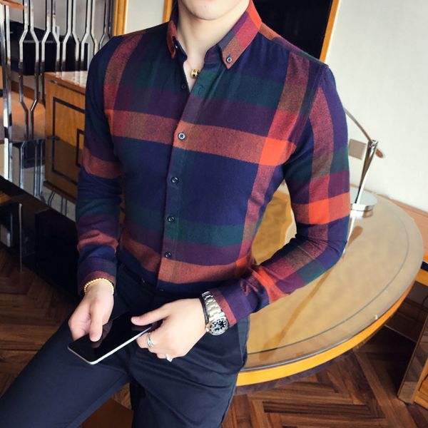 men shirt flannel plaid long sleeve autumn winter vintage shirt men causual slim fit lattice business camicie uomo, White;black
men shirt flannel plaid long sleeve autumn winter vintage shirt men causual slim fit lattice business camicie uomo, White;black