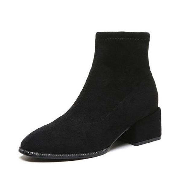 2019 autumn new women's casual short boots wild comfortable short tube rhinestone square head medium heel thick women boots, Black
2019 autumn new women's casual short boots wild comfortable short tube rhinestone square head medium heel thick women boots, Black