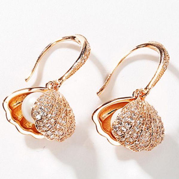luxury jewelry s925 sterling silver needle earrings shell shape pearl charm earrings for women fashion, Golden
luxury jewelry s925 sterling silver needle earrings shell shape pearl charm earrings for women fashion, Golden