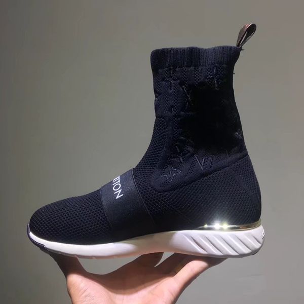 chic branded women strap sock trainer boots fashion girl letter stretch textile strip sneaker boots designer lady patch rubber sole shoes, Black
chic branded women strap sock trainer boots fashion girl letter stretch textile strip sneaker boots designer lady patch rubber sole shoes, Black