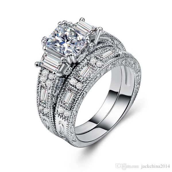new arrival vintage jewelry 925 sterling silver filled three stone princess cut white z sona women wedding bridal ring set, Slivery;golden
new arrival vintage jewelry 925 sterling silver filled three stone princess cut white z sona women wedding bridal ring set, Slivery;golden