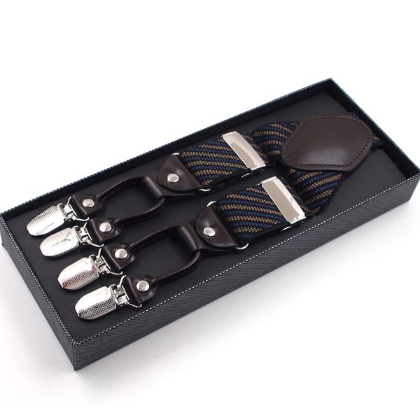 men stripe y-shape suspender with non-slip 6 clips elastic adjustable pant braces, Black;white
men stripe y-shape suspender with non-slip 6 clips elastic adjustable pant braces, Black;white