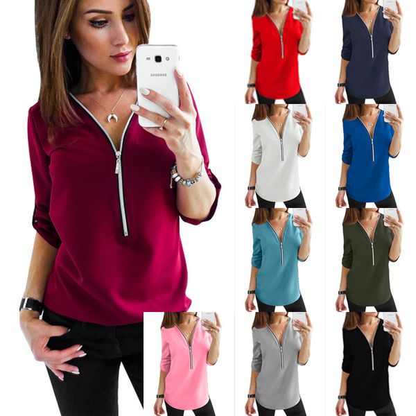 maikun long-sleeved v-neck zipper open-chest jacket with loose chiffon shirt for women 9 colors 8 sizes, White
maikun long-sleeved v-neck zipper open-chest jacket with loose chiffon shirt for women 9 colors 8 sizes, White