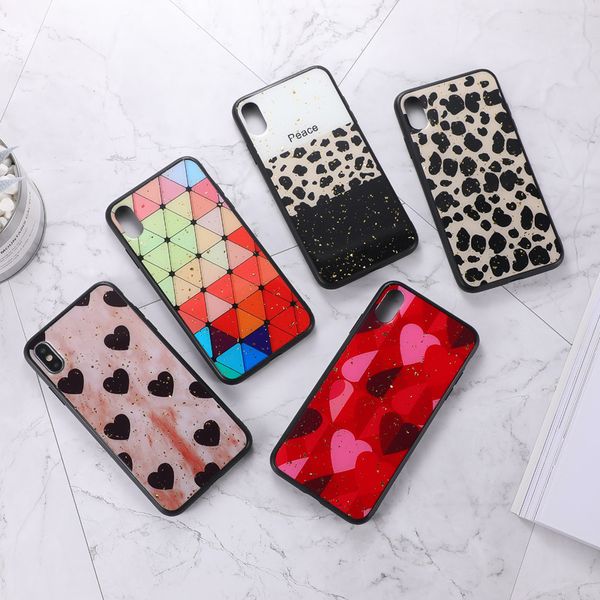 

bling heart leopard spotted epoxy case for iphone 11 pro max xs xr x 8 7 6 samsung s10 plus s10e note 10 10+ a10 a20 a30 a40 a50 a70 a80 a60