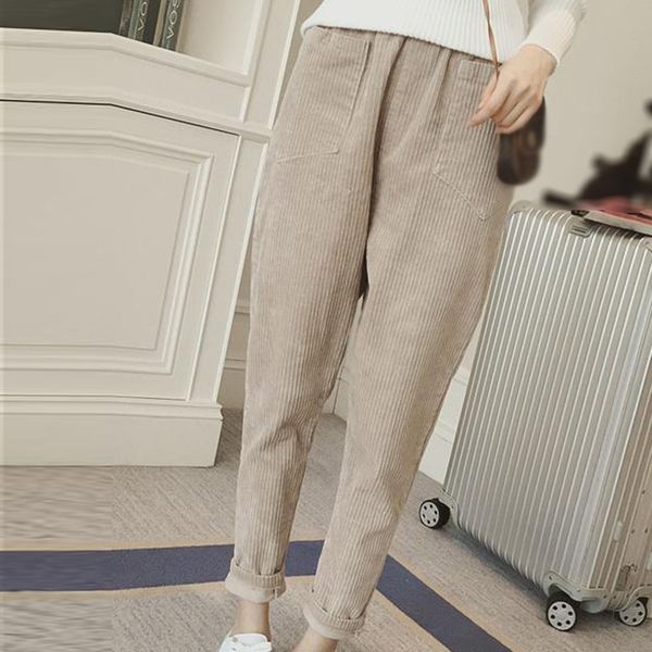 autumn winter solid color corduroy harem pants for women fashion casual high waist drawstring ankle-length pants with pocket, Black;white
autumn winter solid color corduroy harem pants for women fashion casual high waist drawstring ankle-length pants with pocket, Black;white