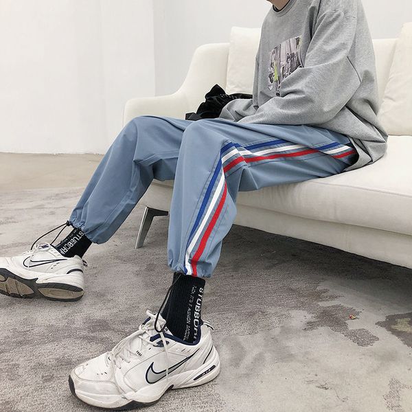 2020 spring and summer new youth popular men's color matching three bars sports pants fashion casual wild nine points pants, Black
2020 spring and summer new youth popular men's color matching three bars sports pants fashion casual wild nine points pants, Black