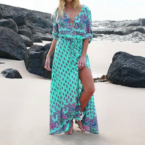 fashion spring summer long bohemian beach dress women half sleeve vintage retro floral maxi dresses vestidos mujer sundress, Black;pink
fashion spring summer long bohemian beach dress women half sleeve vintage retro floral maxi dresses vestidos mujer sundress, Black;pink