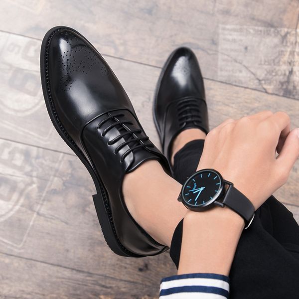 goodrsson new leather shoes men business leather shoes lace up solid pointed comfortable formal dress casual male, Black
goodrsson new leather shoes men business leather shoes lace up solid pointed comfortable formal dress casual male, Black
