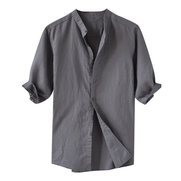 ostrich cotton linen men's casual shirt stand collar breathable summer clothes short-sleeved solid color shirt, White;black
ostrich cotton linen men's casual shirt stand collar breathable summer clothes short-sleeved solid color shirt, White;black