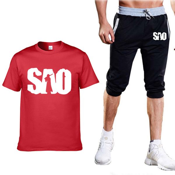 summer men's suits for anime sword art online sao printed mens short sleeve crew neck casual cotton male t-shirt+pants suit 2pcs
summer men's suits for anime sword art online sao printed mens short sleeve crew neck casual cotton male t-shirt+pants suit 2pcs