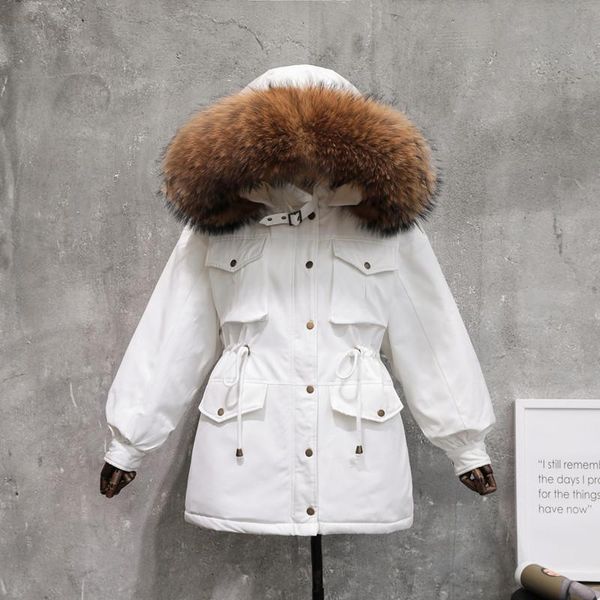 women winter jacket warm parka 2019 fashion winter real large raccon fur collar long white duck down coat women adjustwaist, Black
women winter jacket warm parka 2019 fashion winter real large raccon fur collar long white duck down coat women adjustwaist, Black