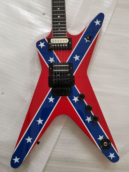 rare shaped guitar wash dime 333 dimebag darrell signature rebel confederate flag red electric guitar floyd rose tremolo, black hardware
rare shaped guitar wash dime 333 dimebag darrell signature rebel confederate flag red electric guitar floyd rose tremolo, black hardware