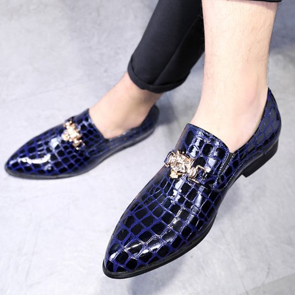 luxury crocodile grain men formal shoes slip-on oxfords shoes men fashion pointed toe dress new design leather, Black
luxury crocodile grain men formal shoes slip-on oxfords shoes men fashion pointed toe dress new design leather, Black