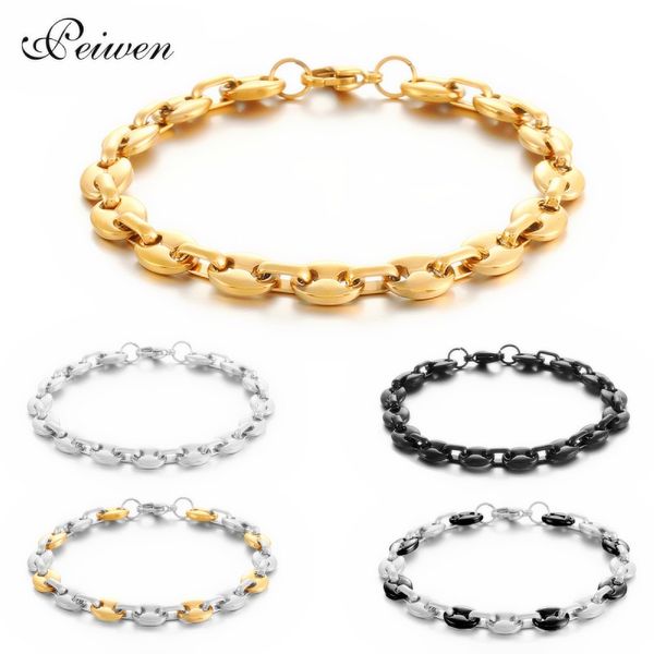 coffee beans chain bracelet stainless steel figaro link chains silver gold bracelets for women men jewelry hip hop chain 11mm, Black
coffee beans chain bracelet stainless steel figaro link chains silver gold bracelets for women men jewelry hip hop chain 11mm, Black