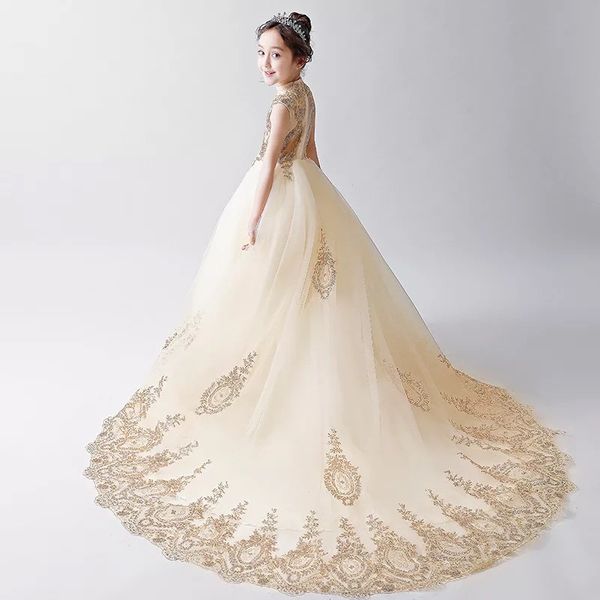gold 2019 ball gown flower girls dresses long sweep train illusion bodice applique birthday party girls pageant gowns with bow customized, White;red
gold 2019 ball gown flower girls dresses long sweep train illusion bodice applique birthday party girls pageant gowns with bow customized, White;red