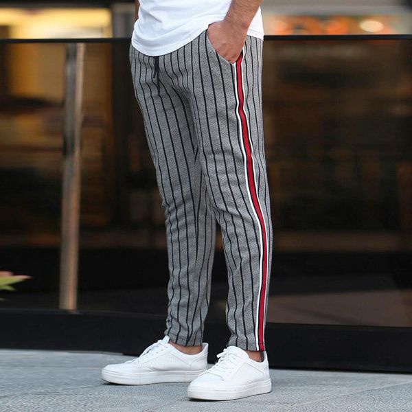 men's pants fashion men casual stripe print elastic waist long joggers striped drawstring sweatpant trouser stylish, Black
men's pants fashion men casual stripe print elastic waist long joggers striped drawstring sweatpant trouser stylish, Black