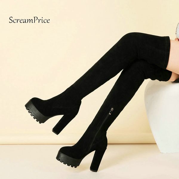 suede winter women over the knee boots block high heel fashion party thigh high boots platform heels black green 2019
suede winter women over the knee boots block high heel fashion party thigh high boots platform heels black green 2019