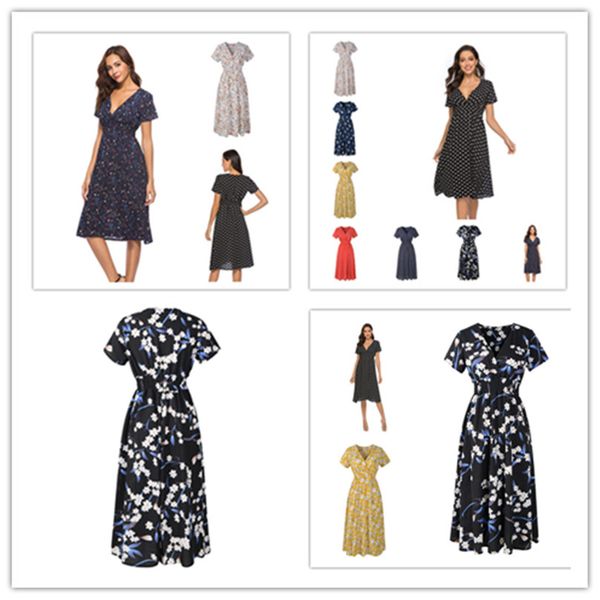 summer women's long dress retro dots printed short sleeve chiffon beach skirts trendy dot flora print v-neck dress bohemian dresses ly3, White
summer women's long dress retro dots printed short sleeve chiffon beach skirts trendy dot flora print v-neck dress bohemian dresses ly3, White