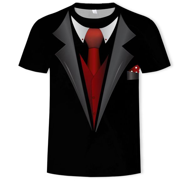 mens designer suit fake two 3d printed short-sleeved round collar t-shirt, White;black
mens designer suit fake two 3d printed short-sleeved round collar t-shirt, White;black
