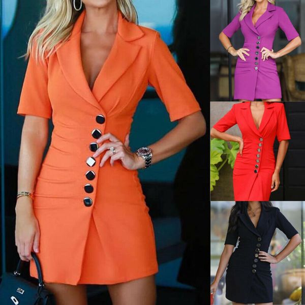 fashion women formal blazer solid suit ladies business lapel button-front short sleeve work office mini dresses, Black;gray
fashion women formal blazer solid suit ladies business lapel button-front short sleeve work office mini dresses, Black;gray